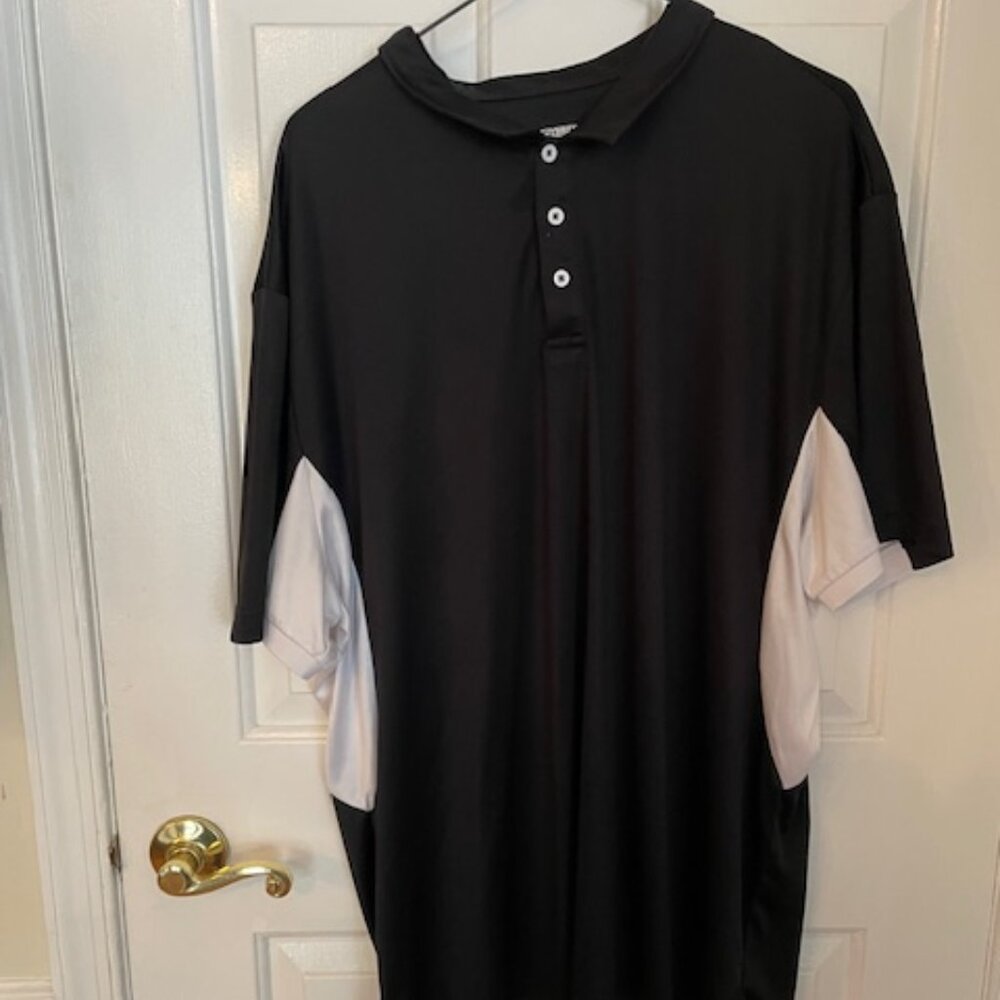 Moheen Men's Cool Dri 100% Polyester Golf Polo Outdoor Black / White Size 2XL